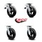Service Caster 8 Inch Rubber on Steel Caster Set with Roller Bearing 2 Total Lock Brake SCC SCC-TTL30S820-RSR-2-S-2 - alternate 6
